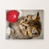 Kitten and Red Love Apple Puzzle (Horizontal)