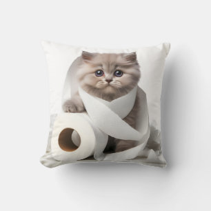 Kitten and Toilet Paper Kissen