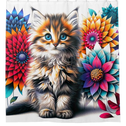 Kitten Art Duschvorhang (Vorderseite)