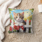 Kitten auf dem Zaun Kissen (Decke)