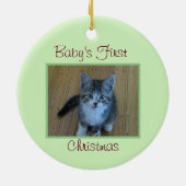Kitten Baby's First Christmas Keramik Ornament (Hinten)