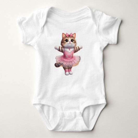 Kitten Ballerina Baby Strampler (Vorderseite)