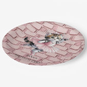 Kitten Ballerina Girl Birthday Party Paper Plates Pappteller (Schrägansicht)