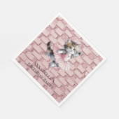 Kitten Ballerina Girl Birthday Party Serviette (Ecke)