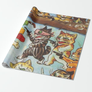 Kitten Banditen von Louis Wain Geschenkpapier