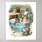 Kitten Bath von Louis Wain Poster (Vorne)