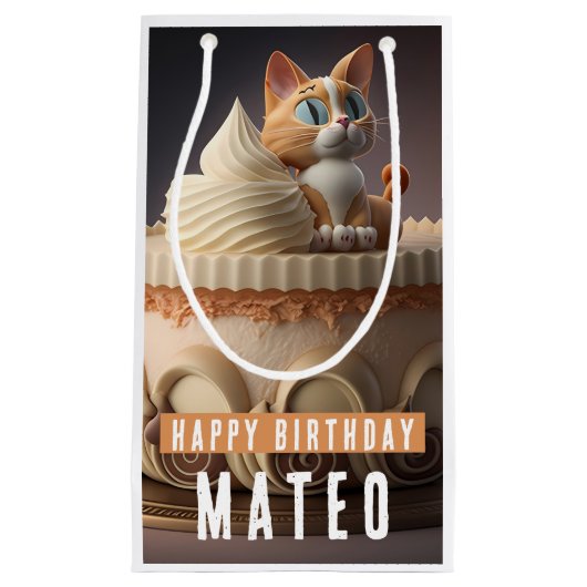 Kitten Birthday Cake - Birthday Kleine Geschenktüte (Vorderseite)