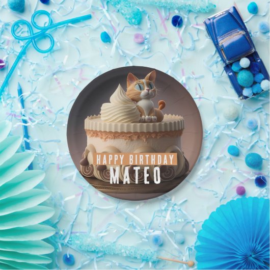 Kitten Birthday Cake - Pappteller (Party)