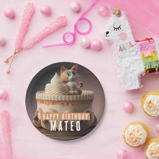 Kitten Birthday Cake - Pappteller (Party)
