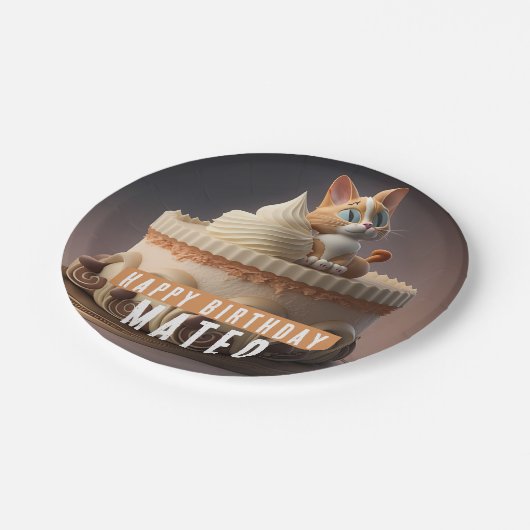 Kitten Birthday Cake - Pappteller (Schrägansicht)