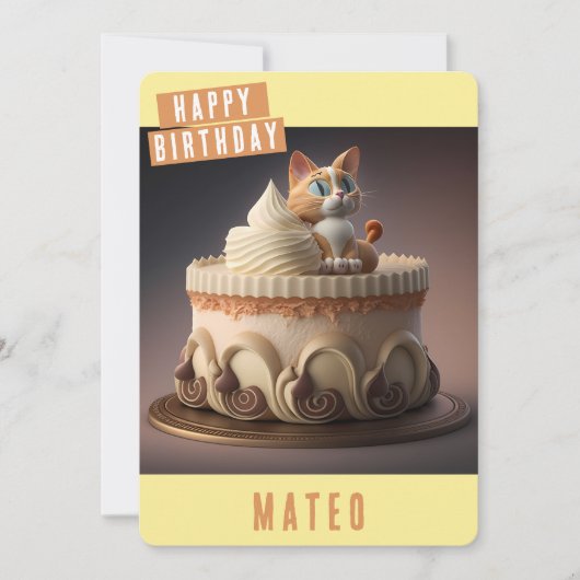 Kitten Birthday Card Feiertagskarte (Vorderseite)