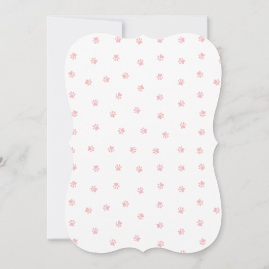 Kitten Birthday Einladung mit blumengeschmücktem G (Rückseite)