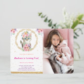 Kitten Birthday Foto Einladung (Stehend Vorderseite)