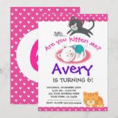 Kitten Birthday Invasion, Adoption von Haustieren  Einladung (Vorne/Hinten)
