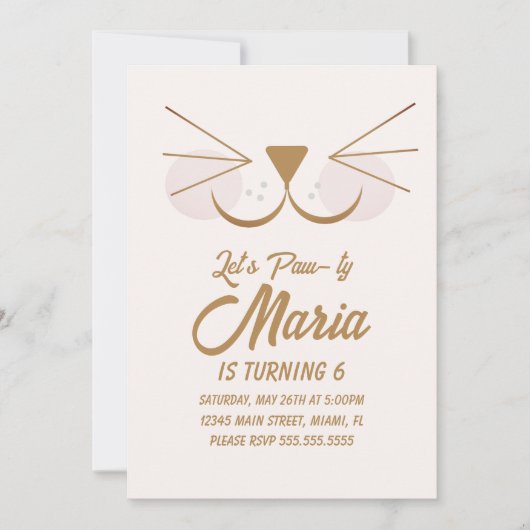 Kitten Birthday Paw-ty Party Animal Einladung (Vorderseite)