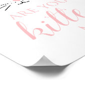 Kitten Birthday Sign Floral kitty Gesicht Poster (Ecke)