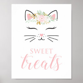 Kitten Birthday Sweet Leckereien Signieren Blumenk Poster