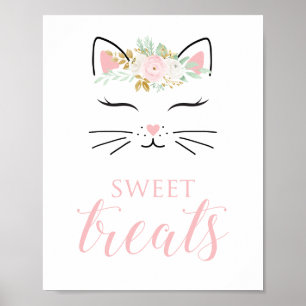 Kitten Birthday Sweet Leckereien Signieren Blumenk Poster