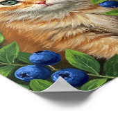 Kitten & Blaubeeren | Ölmalerei Kunst Poster (Ecke)