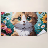 Kitten & Blume Strandtuch (Vorderseite)