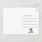 Kitten Book Cat Hexe Hallo Liebe Denken Sie an Sie Postkarte (Rückseite)