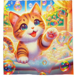 "Kitten Bubble Bliss" Duschvorhang
