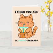 Kitten Bubble Tee Sie sind außergewöhnliche Strohp Karte (Gelbe Blume)