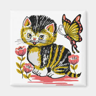 Kitten Butterfly 2 Zoll Kühlschrank Magnet
