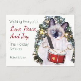 Kitten Carol Christmas Postcard Feiertagspostkarte