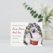 Kitten Carol Christmas Postcard Feiertagspostkarte (Stehend Vorderseite)
