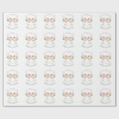 Kitten Cat Blume Geburtstag Geschenkpapier (Flach)