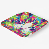 Kitten Cat Face Prismatic Design-21908 Pappteller (Gewinkelt)