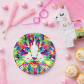 Kitten Cat Face Prismatic Design-21908 Pappteller (Party)