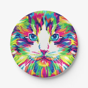Kitten Cat Face Prismatic Design-21908 Pappteller