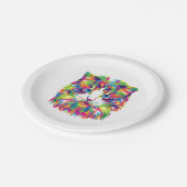 Kitten Cat Face Prismatic Design Pappteller (Schrägansicht)