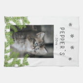 Kitten Cat Foto Pine Snowflake Keepake Geschirrtuch (Horizontal)