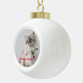 Kitten Cat Foto Typografie Niedlich Chic Keramik Kugel-Ornament (Rechts)