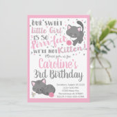 Kitten Cat Geburtstagsparty Einladung (Stehend Vorderseite)