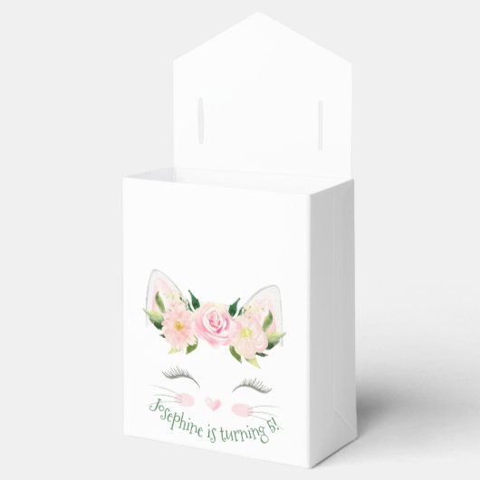 Kitten Cat Kitty Birthday Floral Geschenkschachtel (Geöffnet)