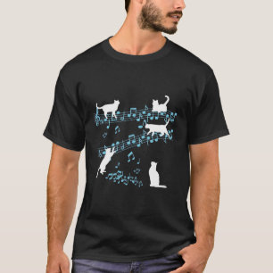 Kitten Cat Lieben spielen Musikszettel T-Shirt