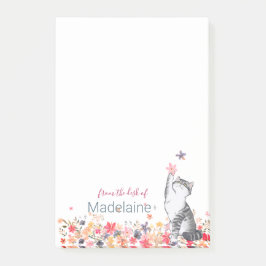 Kitten Cat Lovers Floral Personal Post-it Notes Klebezettel
