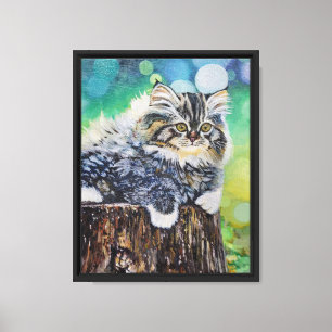 Kitten Cat Painting Canvas Print Leinwanddruck