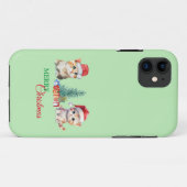 Kitten Cat Santa Red Green Frohe Weihnachts-Party Case-Mate iPhone Hülle (Rückseite (Horizontal))