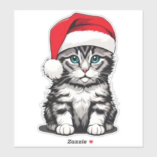 Kitten Christmas Aufkleber (Blatt)