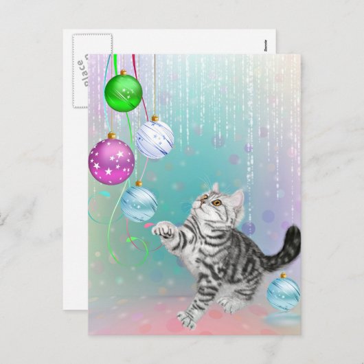 Kitten Christmas Feiertagspostkarte (Vorne/Hinten)