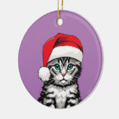 Kitten Christmas Keramik Ornament (Links)