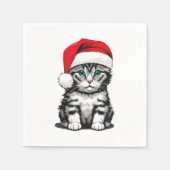 Kitten Christmas Serviette (Vorderseite)