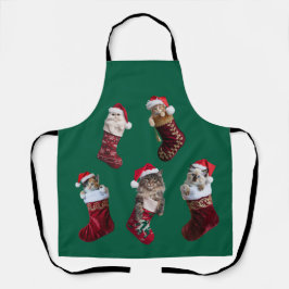 Kitten Christmas Stocking Apron Schürze