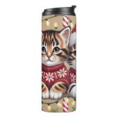 Kitten Christmas Treat Lineup Thermosbecher (Nach links gedreht)