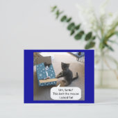 Kitten Christmas Überraschung Postcard Feiertagspostkarte (Stehend Vorderseite)